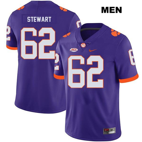 Men's Clemson Tigers #62 Cade Stewart Stitched Purple Legend Authentic Nike NCAA College Football Jersey GOJ0346VK
